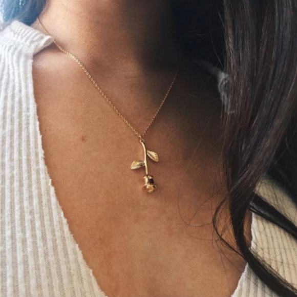 “Beauty & the Beast" Rose Dainty Elegant Necklace - Picture 8 of 12